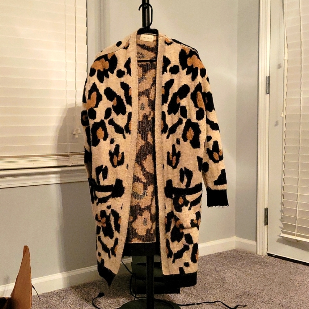 Leopard Print Cardigan by Dreamers